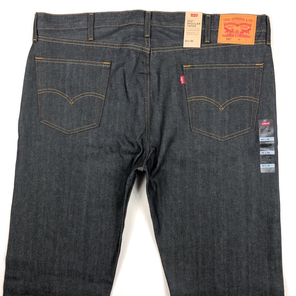 Levis 502 Mens 42x38 Tapered Rigid Envy Dark Jeans - Picture 8 of 10